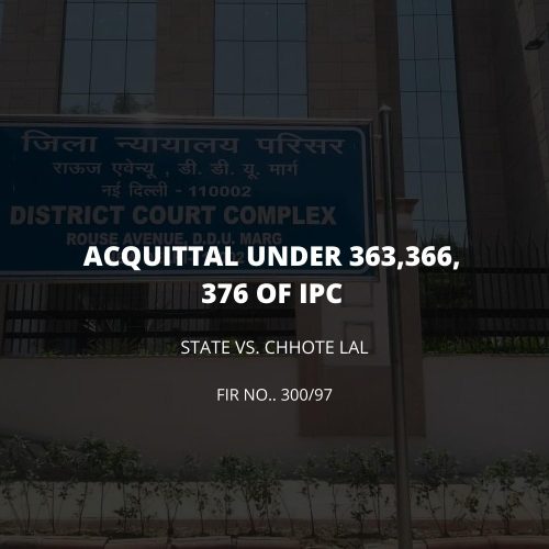 Acquittal under 363,366,376 of IPC